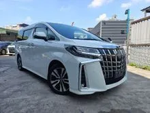 2021 Toyota Alphard 2.5 SC Grade 4.5 Sun Roof PCS LTA BSM DIM Display Audio Pilot Seat Leather Power Boot Unregister