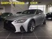 Recon [READY STOCK] 2021 LEXUS IS300 2.0 F SPORT / JAPAN SPEC / GRADE 6A / 2k MILEAGE ONLY / NEW CAR CONDITION / APPLE CARPLAY / 4 CAM / BSM / UNREGISTERED - Cars for sale