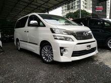 2012 TOYOTA VELLFIRE 3.5 ZG WITH FULLY LEATHER SEAT, ROOF MONITOR, ELECTRIC POWER SEAT, MEMORY SEAT