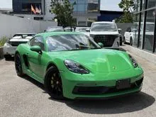 2022 Porsche 718 Cayman GTS 4.0 Coupe, Ready Stock, Phyton Green, PASM, PDLS+, Sport Chrono, Yellow Brake Callipers, Sport Exhaust System, Track Car