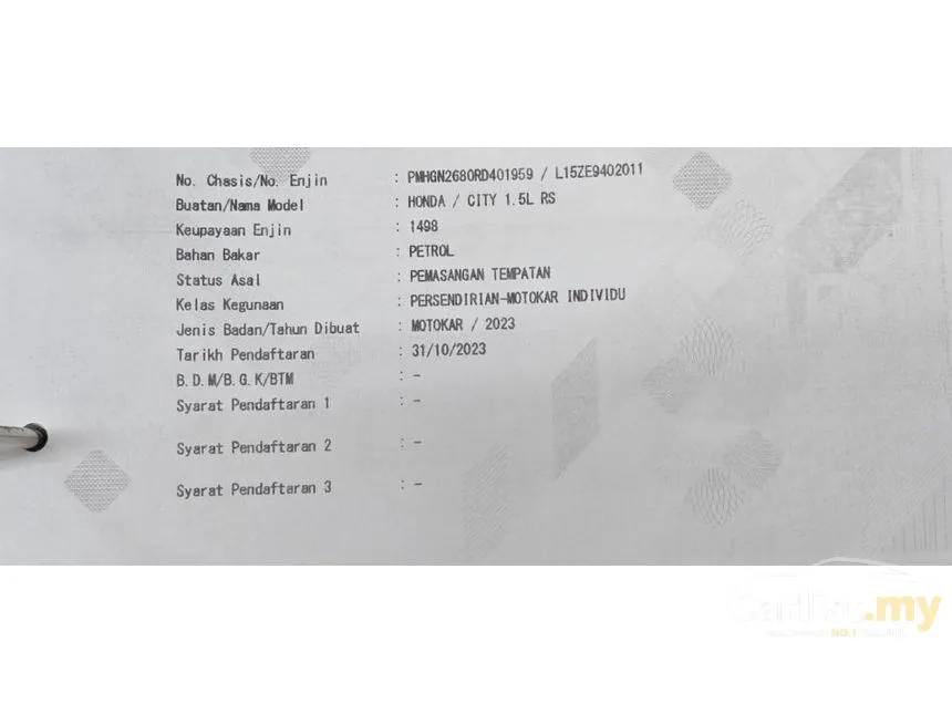 2023 Honda City RS Sedan