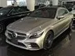 Recon 2021 Mercedes-Benz C180 1.5 AMG SPORT LEATHER EXCLUSIVE COUPE, JAPAN SPEC, GRADE 5A, ORI 2K KM, MULTIBEAM LED HEADLIGHTS, PANORAMIC ROOF, HUD, BSA - Cars for sale