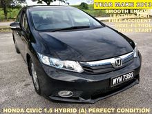 2013 Honda Civic 1.5 i-VTEC Hybrid (A) PUSH START LEATHER SEAT PERFECT CONDITION