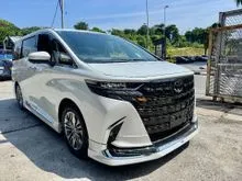 2024 Toyota Alphard Hybrid 2.5 Z 7-Seater  HUD Dim BSM Roof Monitor Side Step Modellista Kit Ready Stock