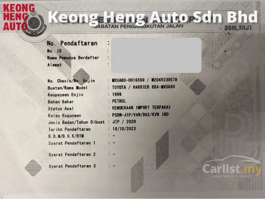 2020 Toyota Harrier Z SUV