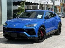2022 Lamborghini Urus 4.0 SUV B&O SOUND SYSTEM PANORAMIC 4CAM BLUE EXTERIOR BROWN INTERIOR JAPAN SPEC