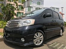 2004 Toyota Alphard 2.4 G Van Wagon ASG Full Option TV Ori Jepang Audio 4Cam Black Sunroof TDP.50JT