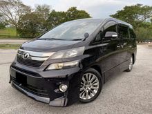 2013/15 Toyota Vellfire 2.4 Z Golden Eyes Facelift (A) Panoramic Roof 360 Surround Camera Dual Power Door Power Boot Rear Entertainment