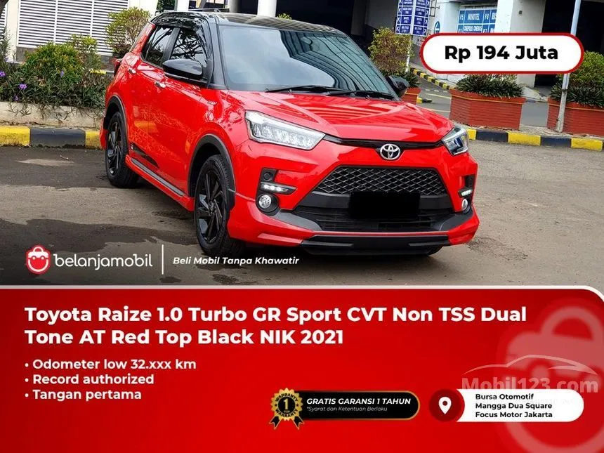 Jual Mobil Toyota Raize 2021 GR Sport (2 Tone) 1.0 di DKI Jakarta Automatic SUV Merah Rp 194.000.000