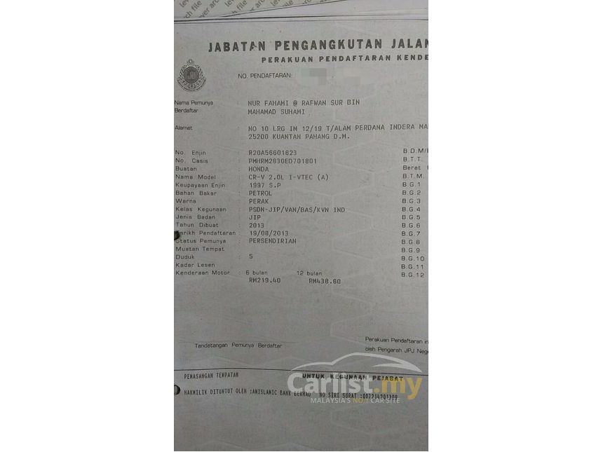 Honda CR-V 2013 i-VTEC 2.0 in Pahang Automatic SUV Silver 