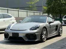 2021 Porsche 718 4.0 Spyder Manual Convertible Soft Top Unregistered Japan Spec 414 Hp 0-100 km/h 4.4 sec Half Leather Seats Manual Adjust Seats Sport