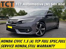 2016 HONDA CIVIC FC 1.5 (A) TCP UNDER WARRANTY HONDA,FULL SERVICE HONDA RECORD