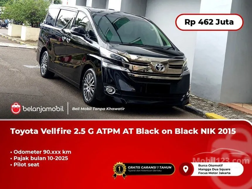 Jual Mobil Toyota Vellfire 2015 G 2.5 di DKI Jakarta Automatic MPV Hitam Rp 462.000.000