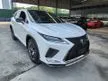 Recon 2021 Lexus RX300 2.0 F Sport Full Spec Red Interior With Panroof / 360 / BSM / HUD / Power Boot / Pre Crash / Lane Assists / Recon Grade 4.5