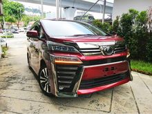 ZG , PILOT SEAT , LEATHER SEAT , PRE-CRASH , LANE ASSIST , SUNROOF , MAROON COLOUR EXTERIOR , Toyota Vellfire 2.5 ZG 2018 YEAR UNREGISTER