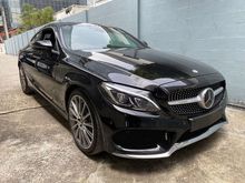 2017 Mercedes-Benz C300 2.0 AMG Coupe Black (Sunroof, LKA, Blind Sport, Burmester, Distronic Plus, Keyless, Push Start, Handsfree Boot)