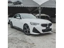 2022 BMW 220i 2.0 M Sport Coupe/Original Low Mileage Only 18K/KM/Sport 2 Door/Sensatec with Black Leather/360 Surround Camera  Sports Seats/BSM/Unreg