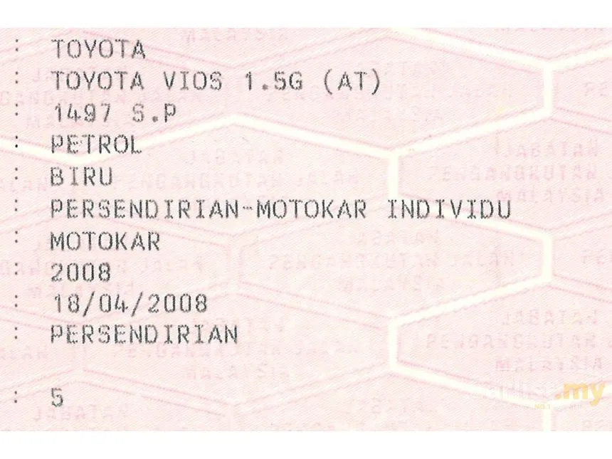 2008 Toyota Vios G Sedan