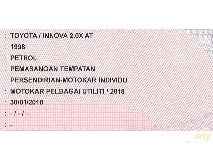 2018 Toyota Innova X MPV