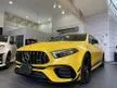 Recon MERCEDES BENZ A45S 2.0 4MATIC EDITION1 4WD AMG TURBO,360 CAMERA,BLK YELLOW AMG PERFORMANCE PUCKET SEAT,AMBIENT LIGHT,FREE WARRANTY, BIG OFFER NOW