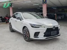 2025 Lexus RX 350 2.4 F Sport SUV (WHITE LEATHER) GRADE 5A / 5500KM / REAR POWER SEAT / PANORAMIC ROOF / SUNROOF / 360 CAMERA / HUD / DIM / RX350