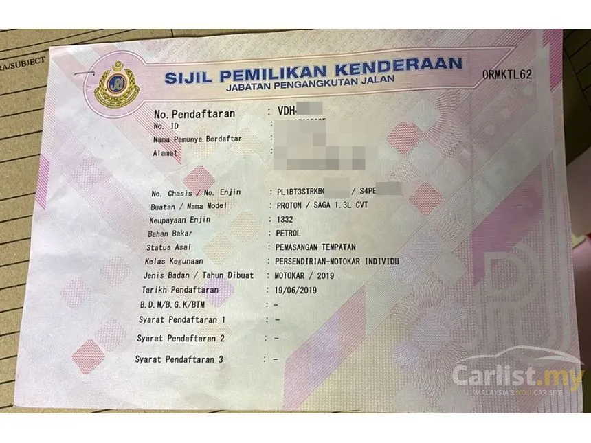 2019 Proton Saga Executive Sedan