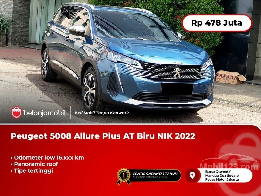 Jual Mobil Peugeot 5008 2022 Allure Plus 1.6 di DKI Jakarta Automatic SUV Biru Rp 478.000.000