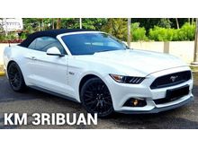 2017 Ford Mustang 5.0 GT Fastback Convertible V8 AT White On Black - LOW KM 3RIBUAN ASLI - WELL MAINTANED - MULUS NO MINUS - SIAP PAKAI - SUPER MEWAH