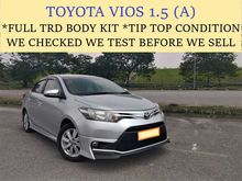 2015 Toyota Vios 1.5 (A) TRD FACE LIFT FREE WARRANTY ONE YEARS