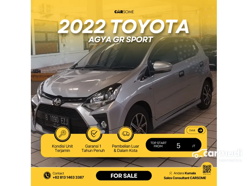 Jual Mobil Toyota Agya 2022 GR Sport 1.2 di Jawa Barat Automatic Hatchback Silver Rp 146.000.000