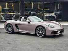 (Ready Stock) 2022 Porsche 718 2.0 Boxster Convertible, Sport Design Pkg, PDLS+, BOSE Sound, Porsche Crest Headrests, Sport Chrono Pkg, White Leather
