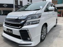 Toyota Vellfire 2.4 Z Platinum 7 SEATED MPV,EXCELLENT CONDITION,2 POWER DOOR,POWER BOOT,LIMITED BODY-KITS SET,FULL LEATHER SEAT,TEST DRIVE WELCOME.