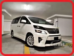 2012 REG 2016 Toyota Vellfire 2.4 ZG SUNROOF MOONROOF 18 SPEAKER ANDROID PLAYER ROOF MONITOR FULL LEATHER PILOT SEAT ELECTRICAL MEMORY SEAT POWER BOOT