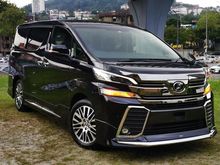 2017 TOYOTA VELLFIRE 2.5 ZG UNREG - ORIGINAL MODELLISTA BODYKIT - PRE CRASH - ROOF MONITOR - PILOT SEAT - 2 POWERDOOR - POWERBOOT - 3 YEARS WARRANTY